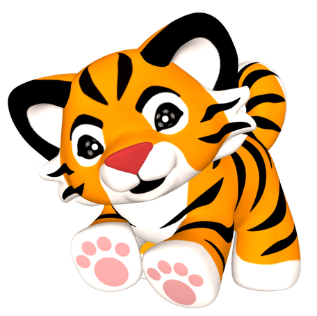 Baby Tiger Png Image (white, orange, black)