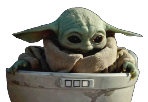 Baby Yoda Png File (black, gray)