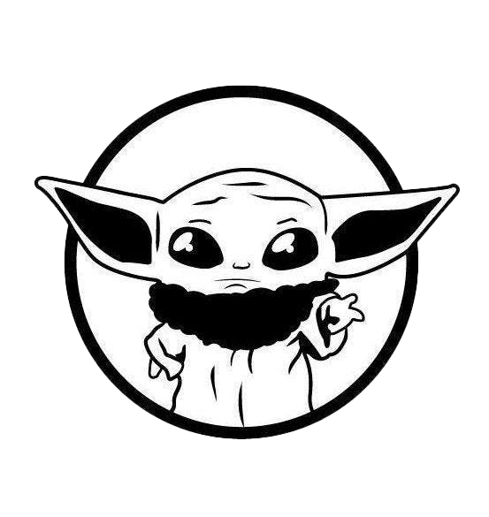 Baby Yoda Png Image (white, lavender, black)