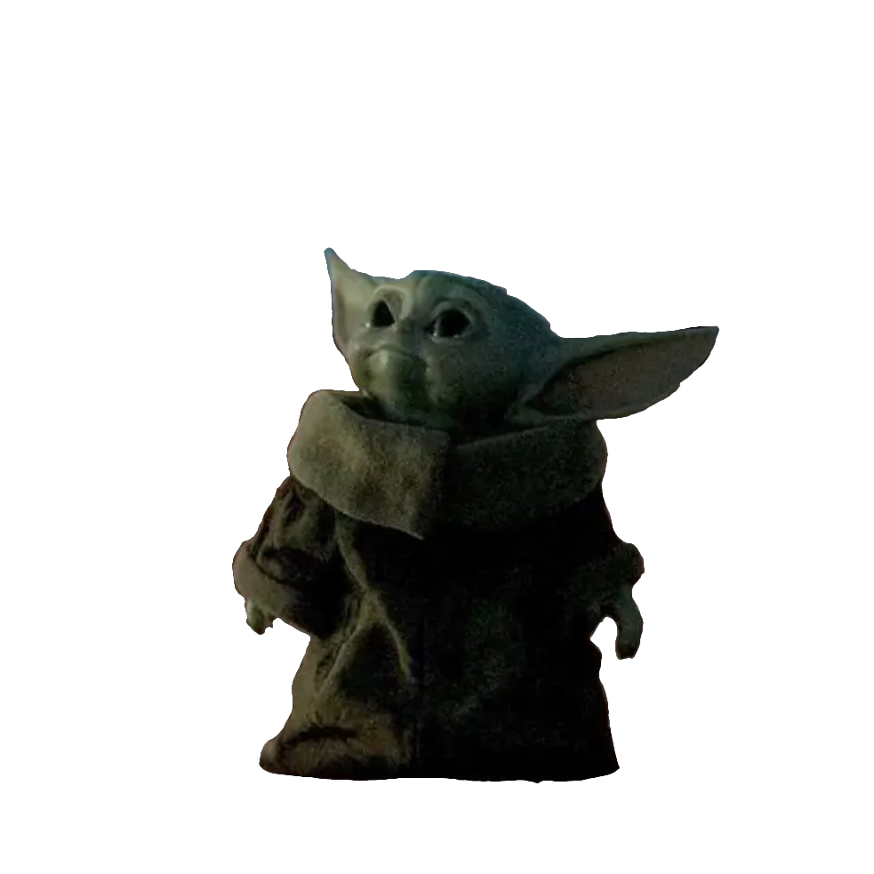 Baby Yoda Png Photo (white, black)