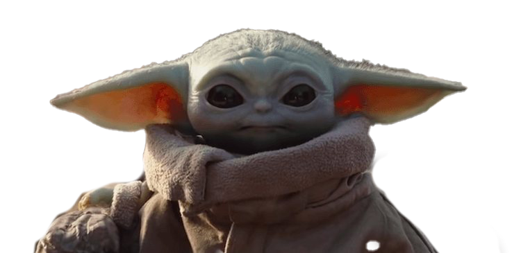 Baby Yoda Transparent Png (white, black)