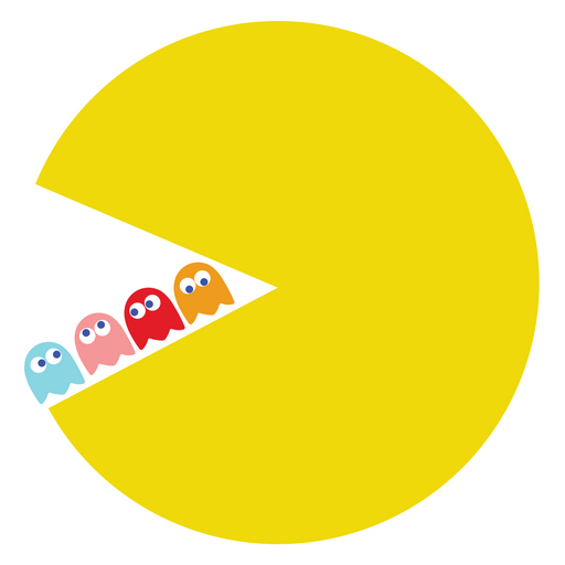 Pac Man Png Hd (white, black, gold)