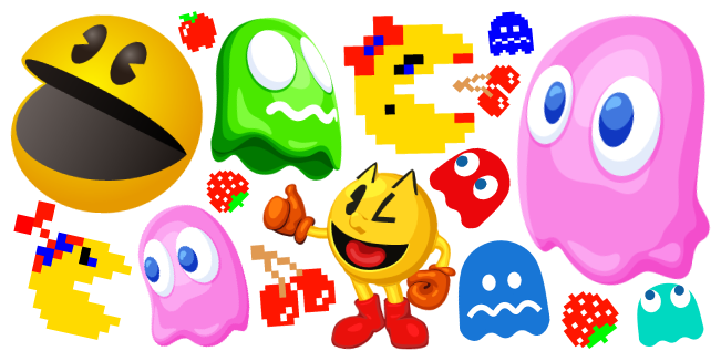 Pac Man Png Isolated Photo (plum, gold, violet, black, white)