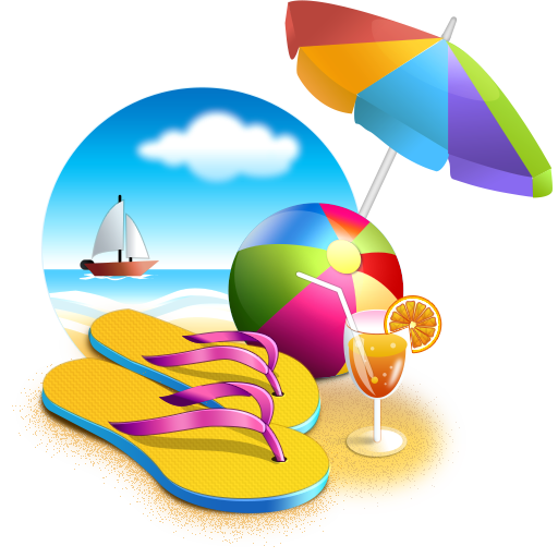 Vacation Png File (gray, pink, white, greenish blue, orange)