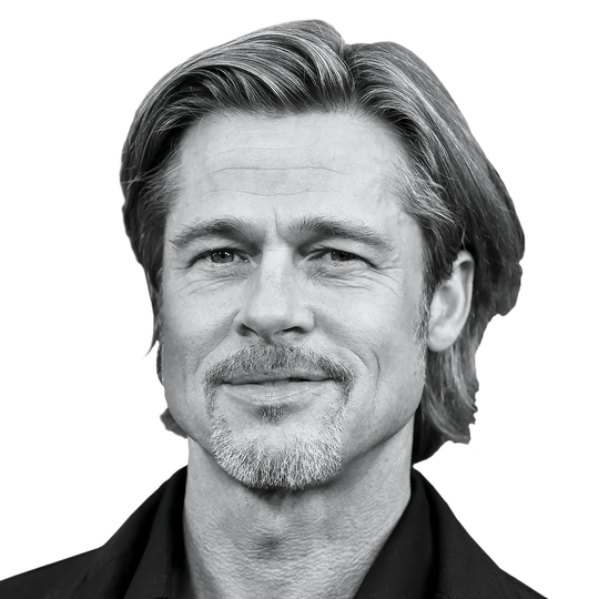 Face Brad Pitt Png Transparent Image (black, silver, lavender)