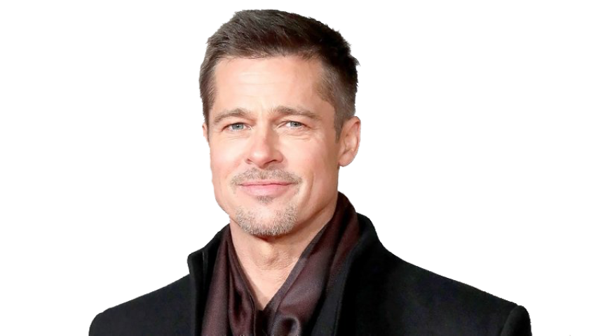 Face Brad Pitt Transparent Png (black)