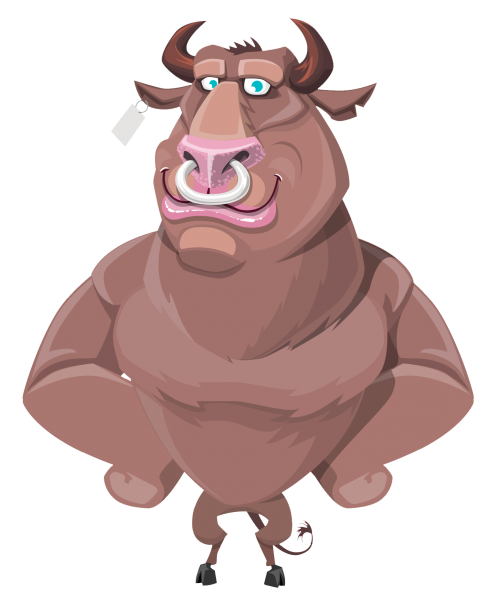 Face Bull Vector Transparent Background (black, gray)