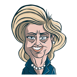 Face Hillary Clinton Png Image (black, gray, pink, navy)