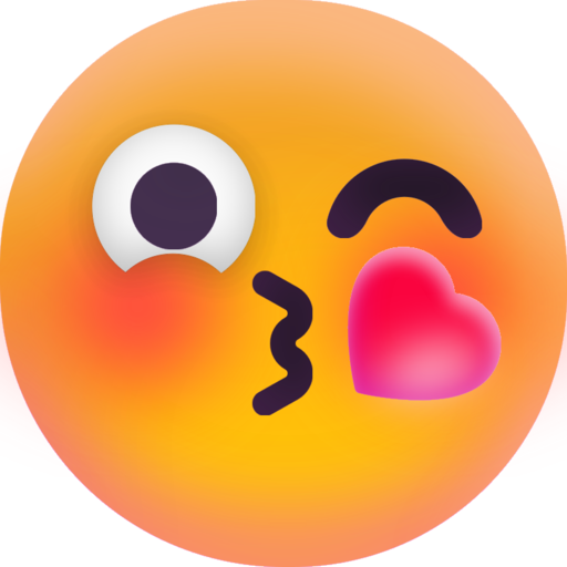 Face Blowing A Kiss Free Png Icon (salmon, red, black, indigo)