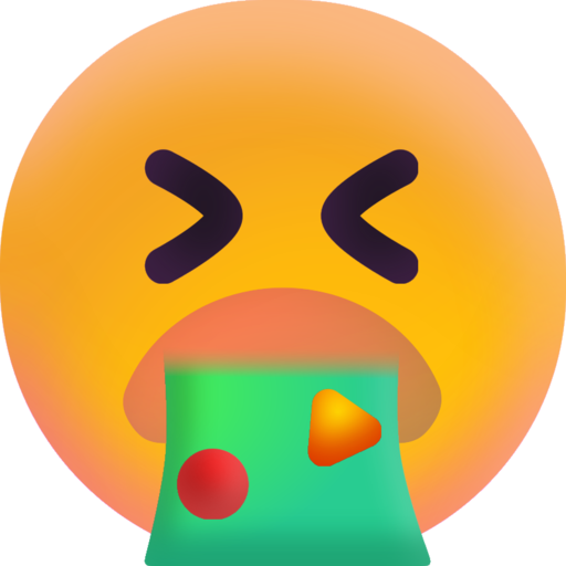 Face Vomiting Free Png Icon (orange, salmon, black, teal)