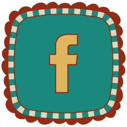 Facebook Free Png Icon Download (teal, maroon, salmon, white)