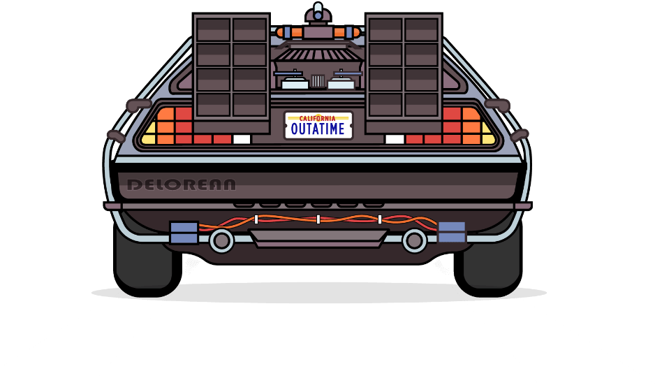 Back To The Future Png Clipart (white, black, gray, indigo)