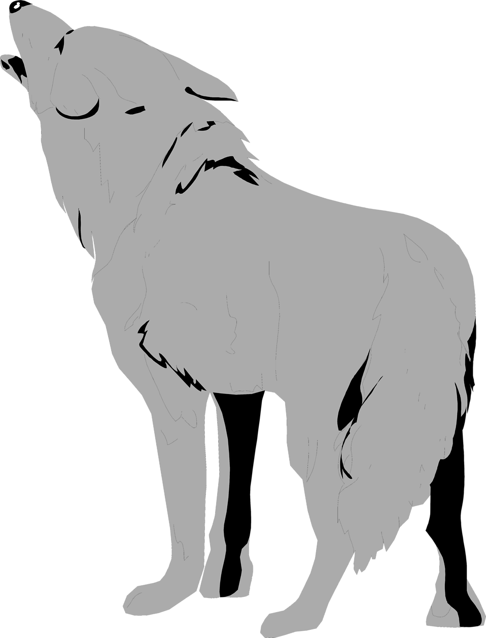 Jackal Download Png Isolated Image (silver, black)