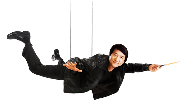 Jackie Chan Transparent Png (gray, black)