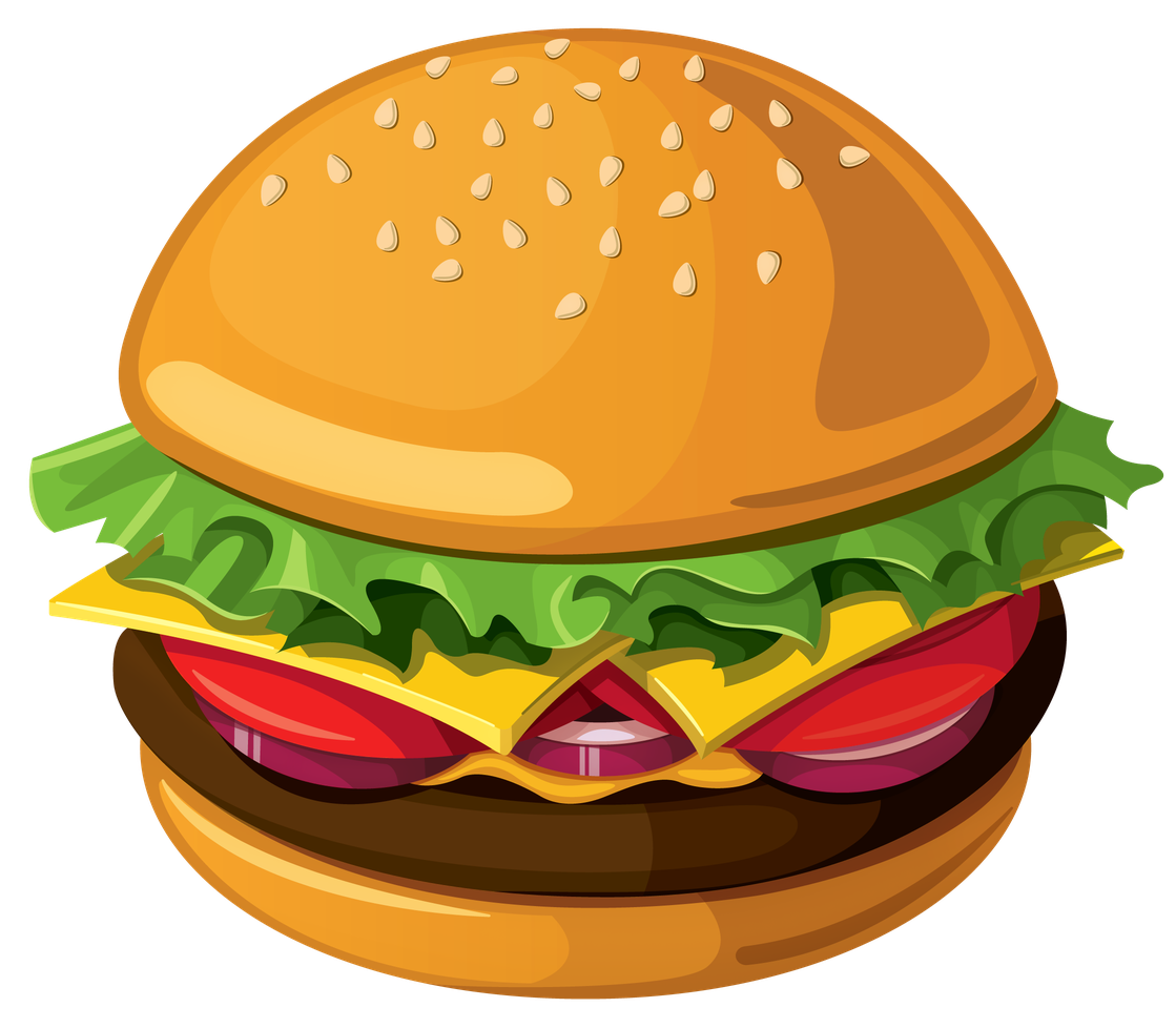 Bacon Cheese Burger Png Image (orange, black, maroon, chocolate)