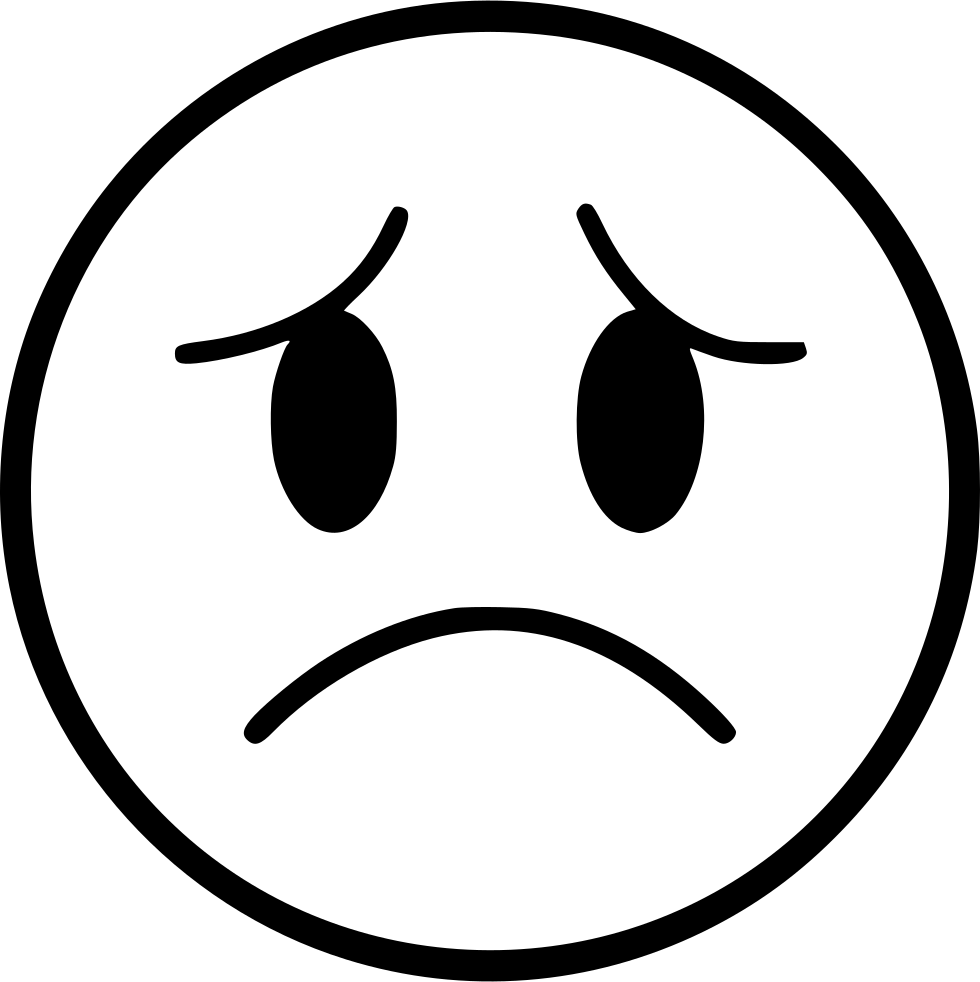 Sad Emoji Png Clipart (black, lavender, white)