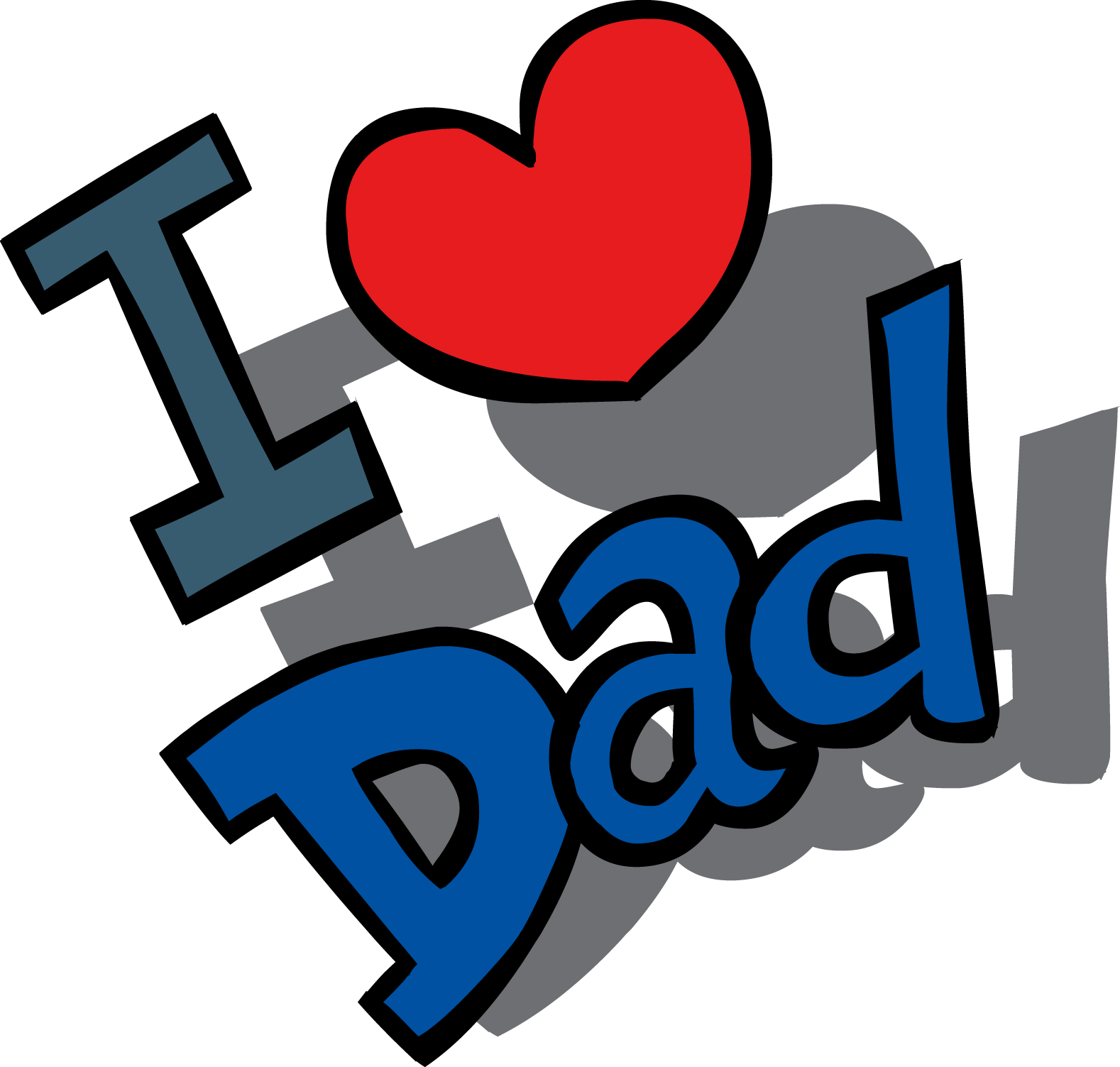 Dad Png Clipart (black, teal, gray, red)