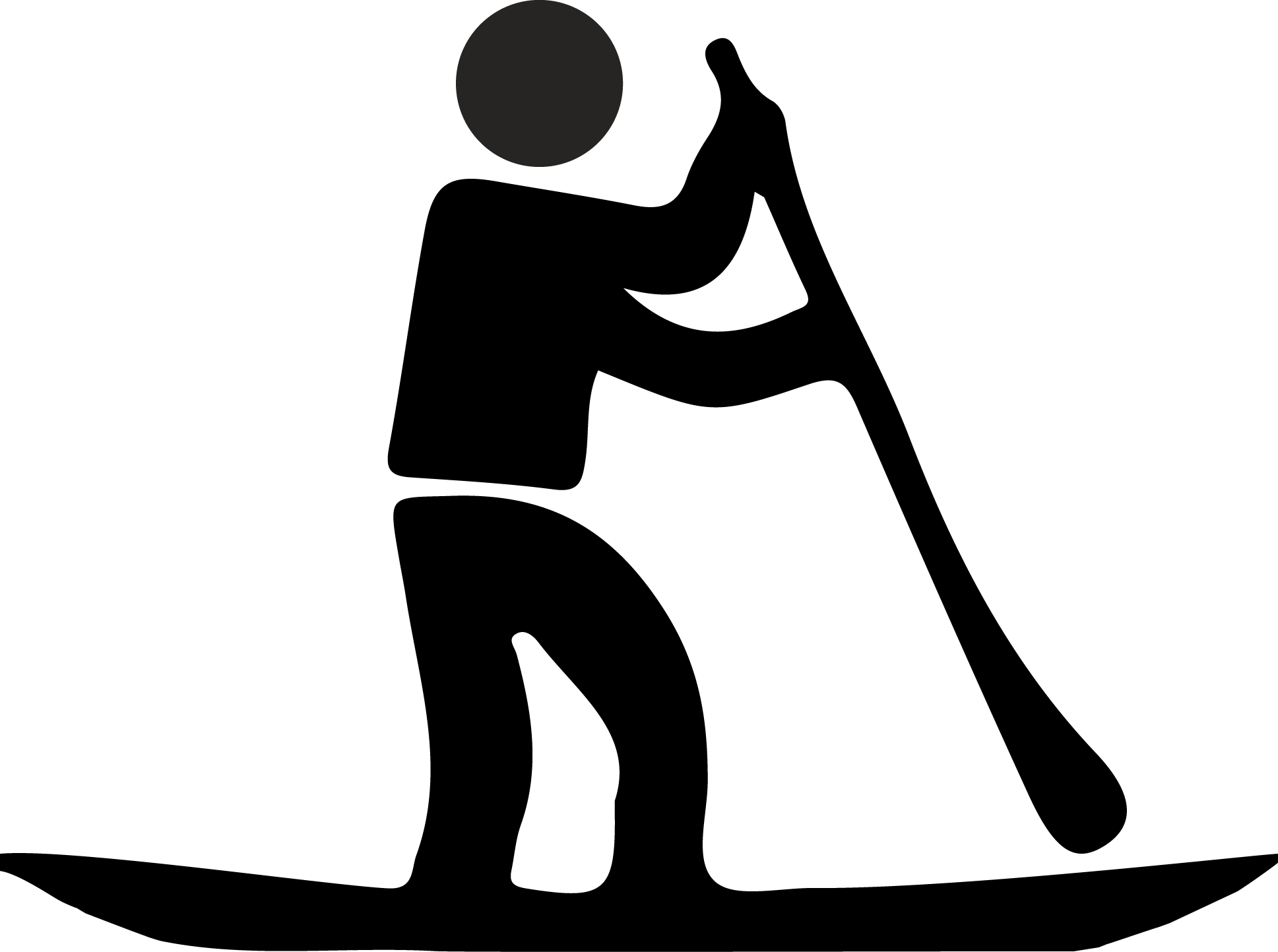 Paddle Boarding Png Image (white, black)