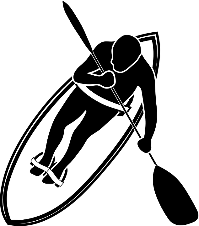 Paddle Boarding Png Photo (white, black)