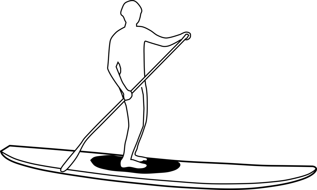 Paddle Boarding Png (white, silver, black)