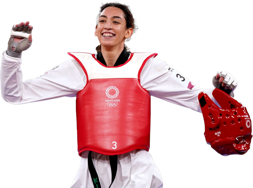 Jade Jones Olympic Player Transparent Background (white, maroon, black)