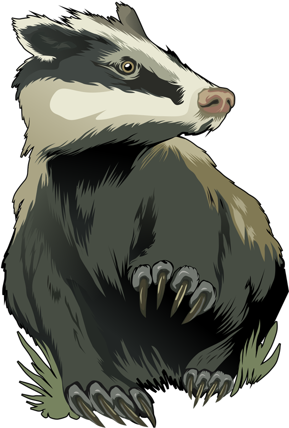 Badger Png Isolated File (beige, black, gray, indigo)