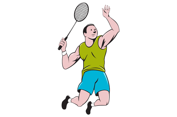 Badminton Player Png Image (white, pink, greenish blue, olive)