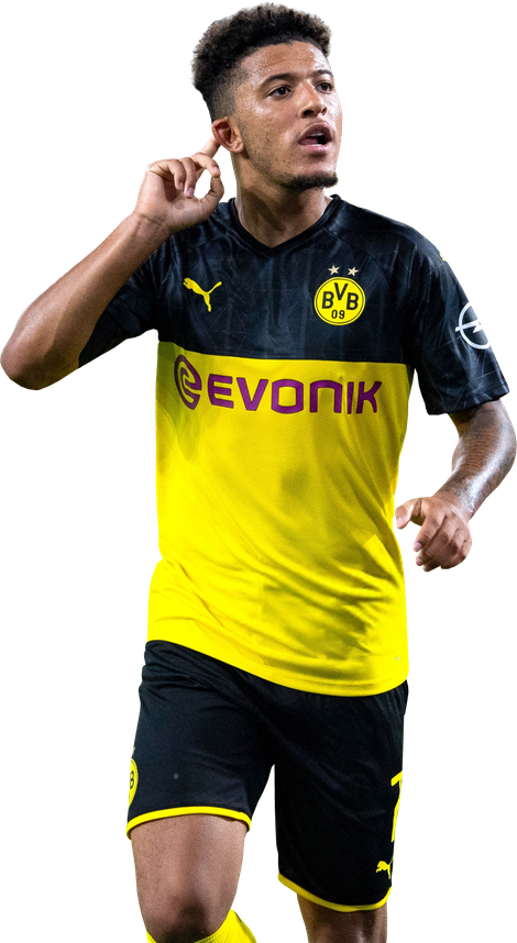 Jadon Sancho Transparent Png (yellow, black)