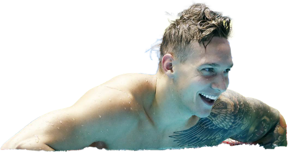 Caeleb Dressel Olympic Player Transparent Png (white, beige, black)