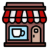 Cafe Building Shop Coffee Store Icon Free Transparent Png Icon Download Path (silver, red, maroon, black, gray)