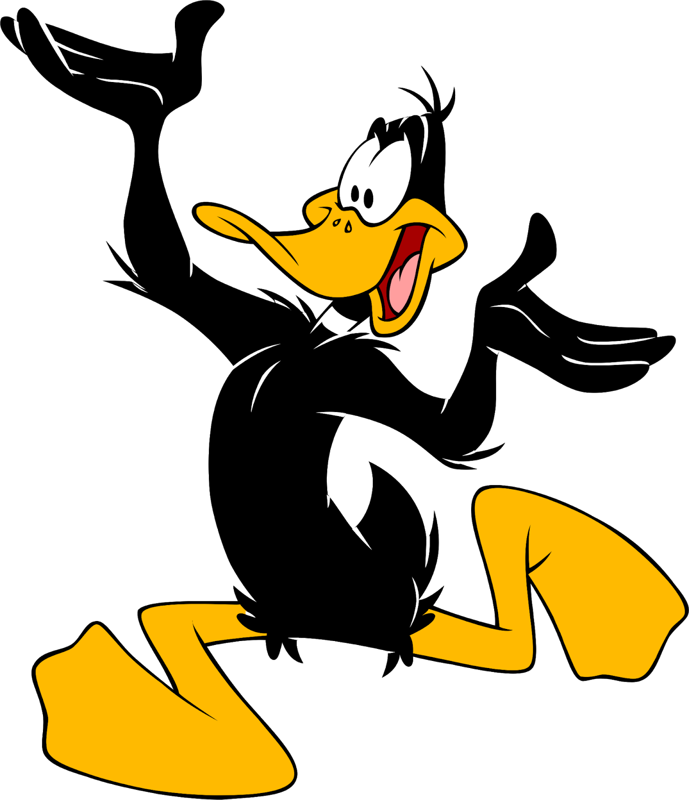 Daffy Duck Png Image File (gold, black, orange, white)