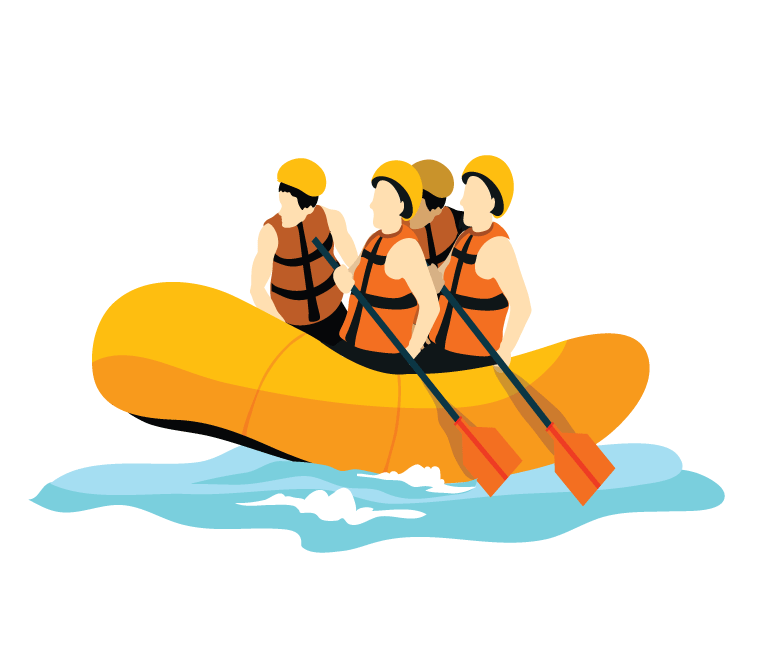 Rafting Png Isolated File (silver, orange, gold, mint, white)