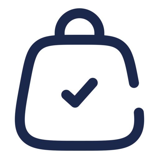 Bag Check Free Png Icon (navy, black)