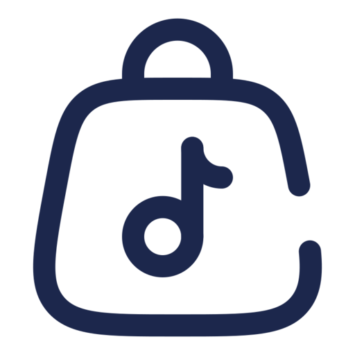 Bag Music 2 Free Png Icon Download (navy, black)