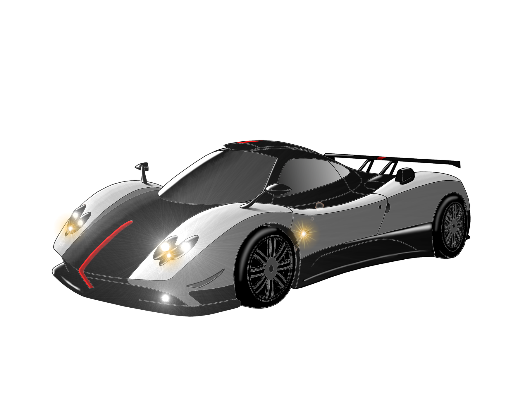 Pagani Sport Car Png Cutout (indigo, black, gray, white)