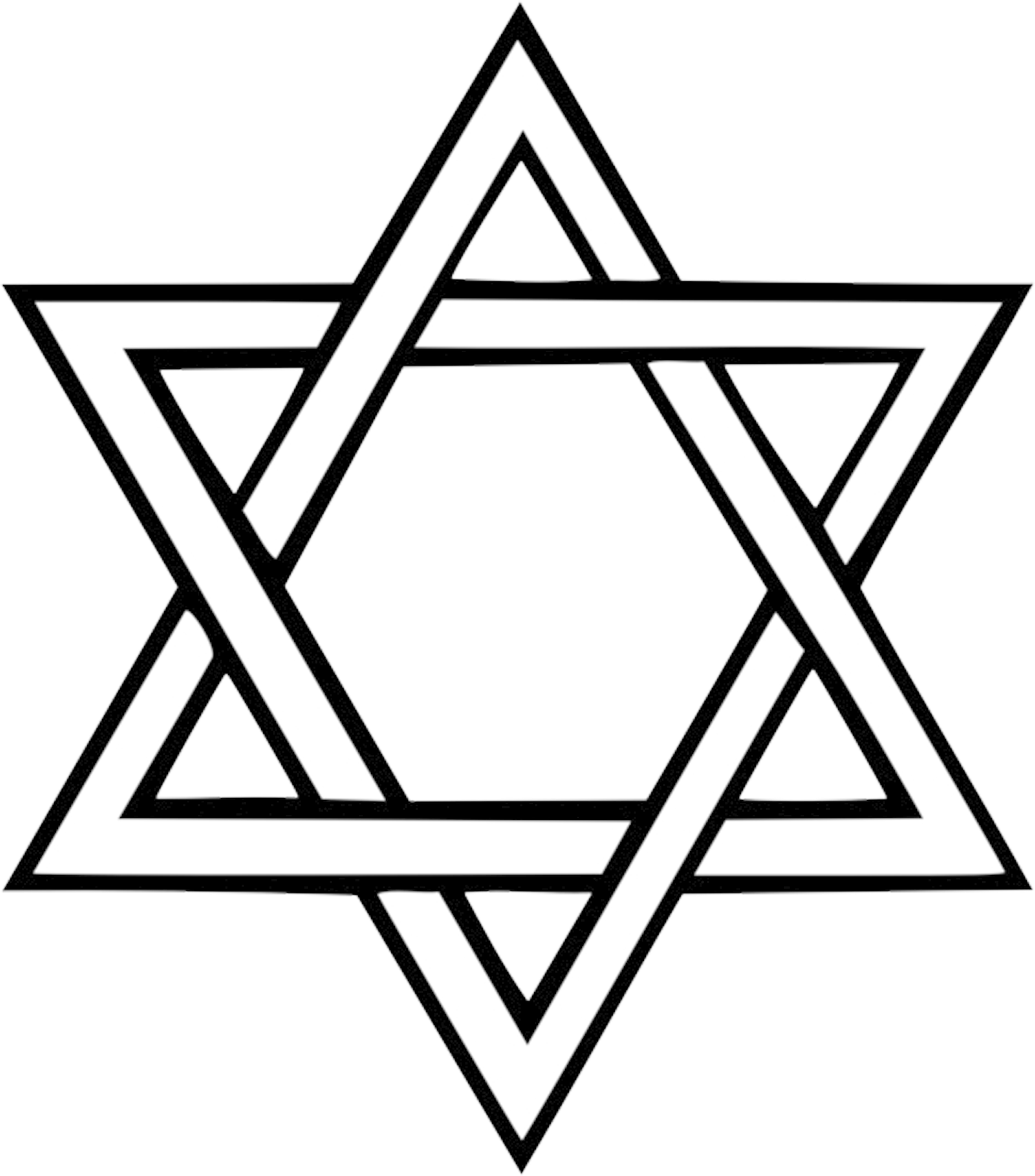 Magen David Silhouette Png (black, white)