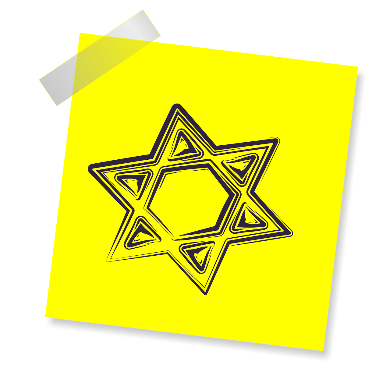 Magen David Vector Png Clipart (black, olive, silver, yellow)