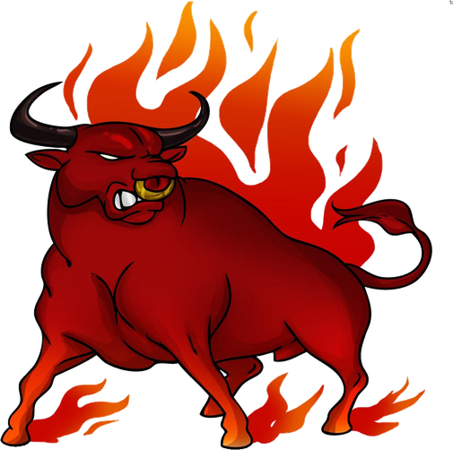 Raging Bull Png Pic (red, black, maroon)