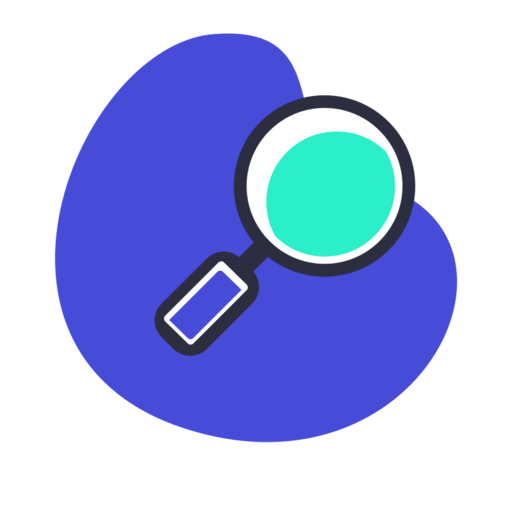 Magnifier Free Png Icon (blue, white, greenish blue, black)