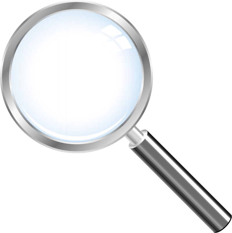 Magnifying Glass Vector Png (white, gray)