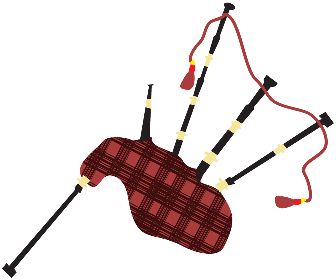 Bagpipes Png Image File (black, maroon)