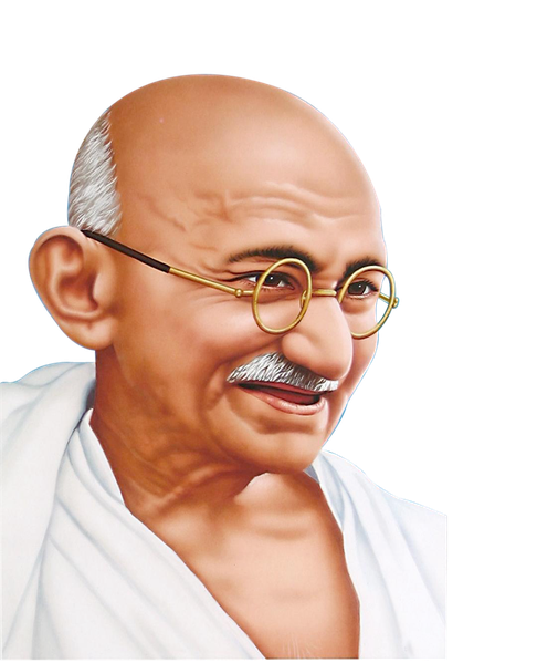 Mahatma Gandhi Png File (white, lavender, black, beige)