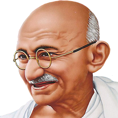 Mahatma Gandhi Png File (gray, white, black, beige, salmon)