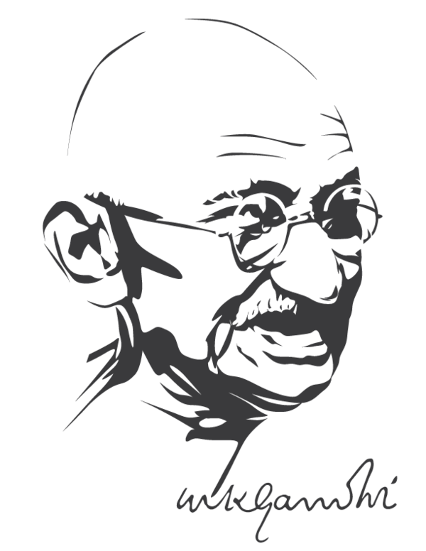 Mahatma Gandhi Png (indigo, black)