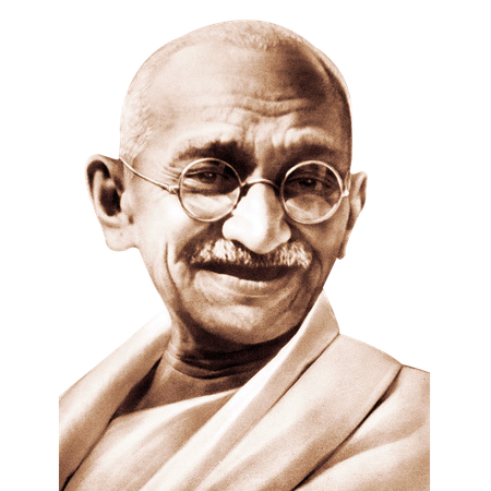 Mahatma Gandhi Transparent Background (beige, black)