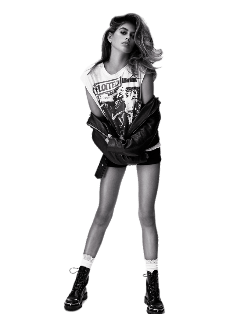 Kaia Gerber Png Image (gray, black)