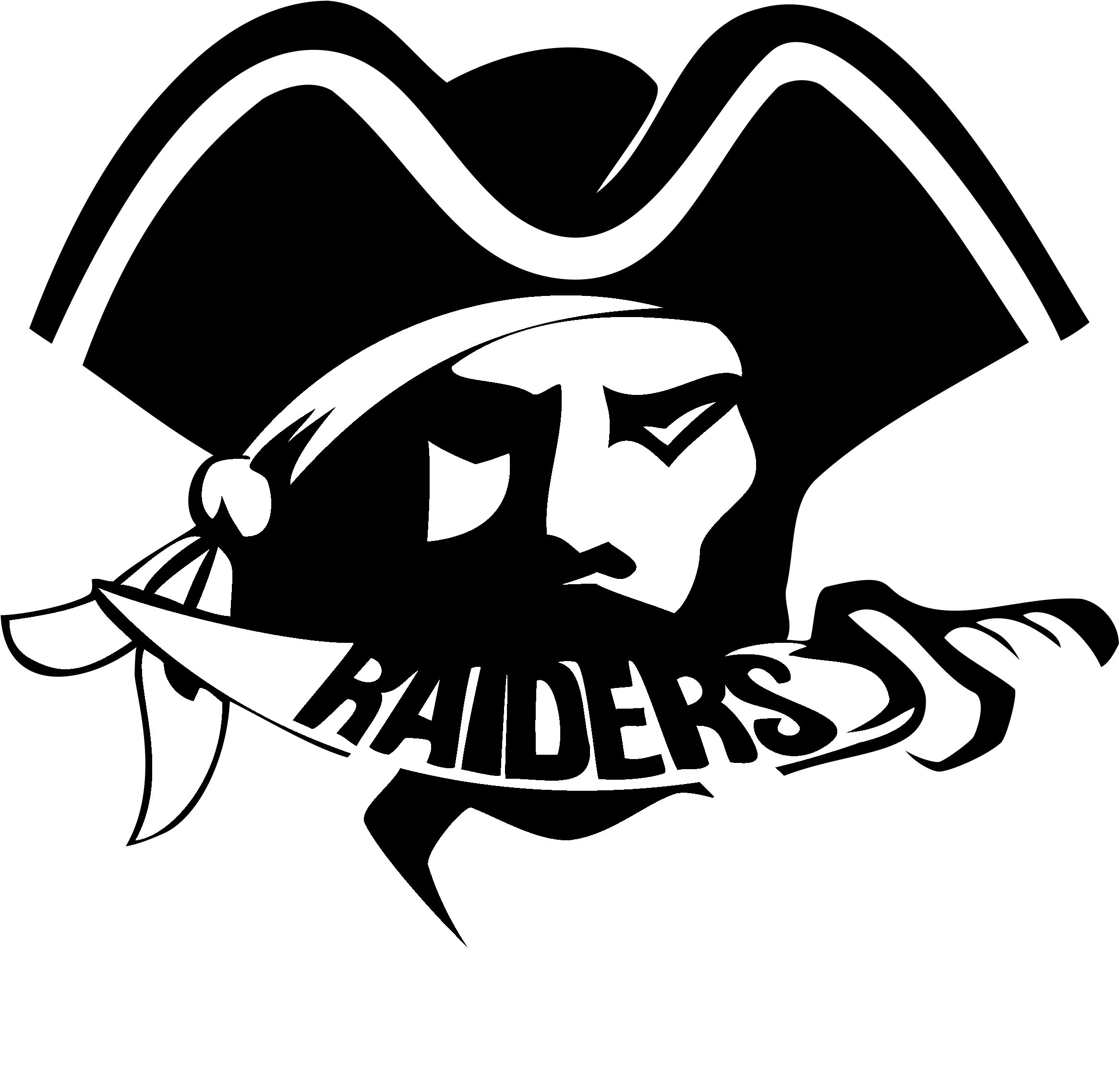 Raider Logo Png Isolated File (black, white)