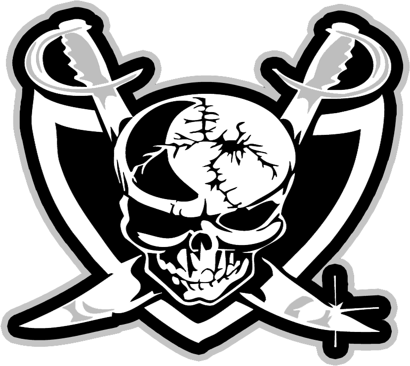 Raider Logo Png Isolated Pic (silver, black, white)