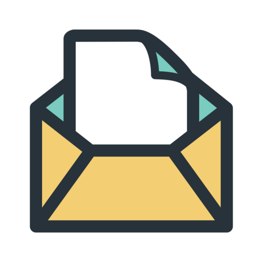 Mail Opens Free Png Icon (white, salmon, black)