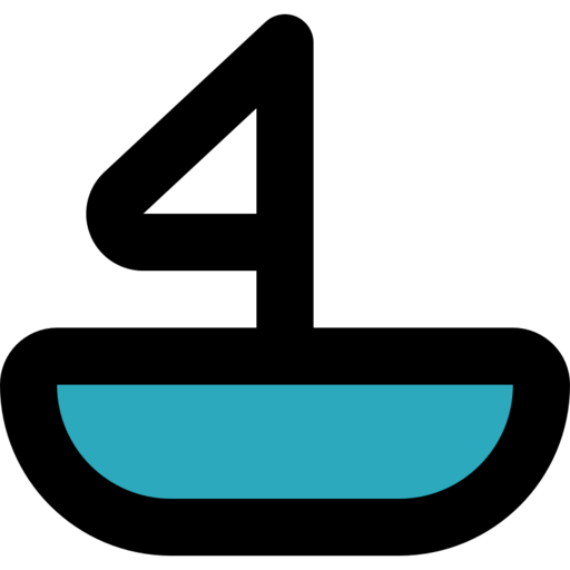 Sailboat Left 2 Free Transparent Png Icon Download (black, teal)